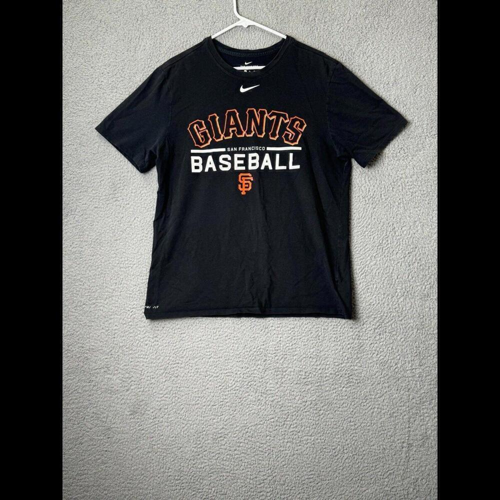 The Nike Tee San Francisco Giants T Shirt Mens XL Black Dri Fit Cotton